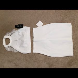 Lulu’s Ivory Lace Two-Piece Dress